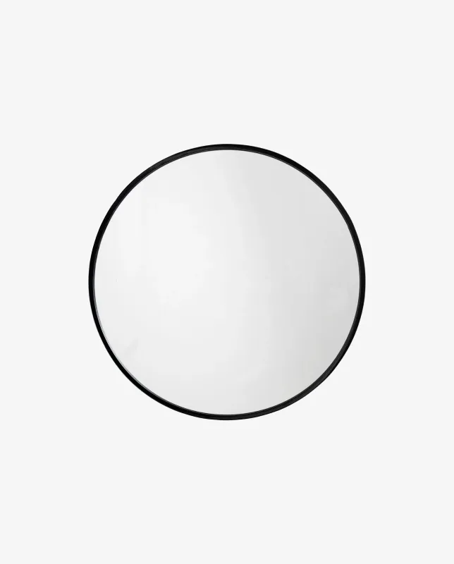 Nordal - ORTEGA rundt spejl, jern  -  sort  -  Ø80 cm