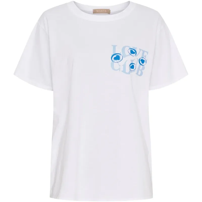 Marta du Chateau dame T-shirt MdcInge -0532 - White/Azzuro