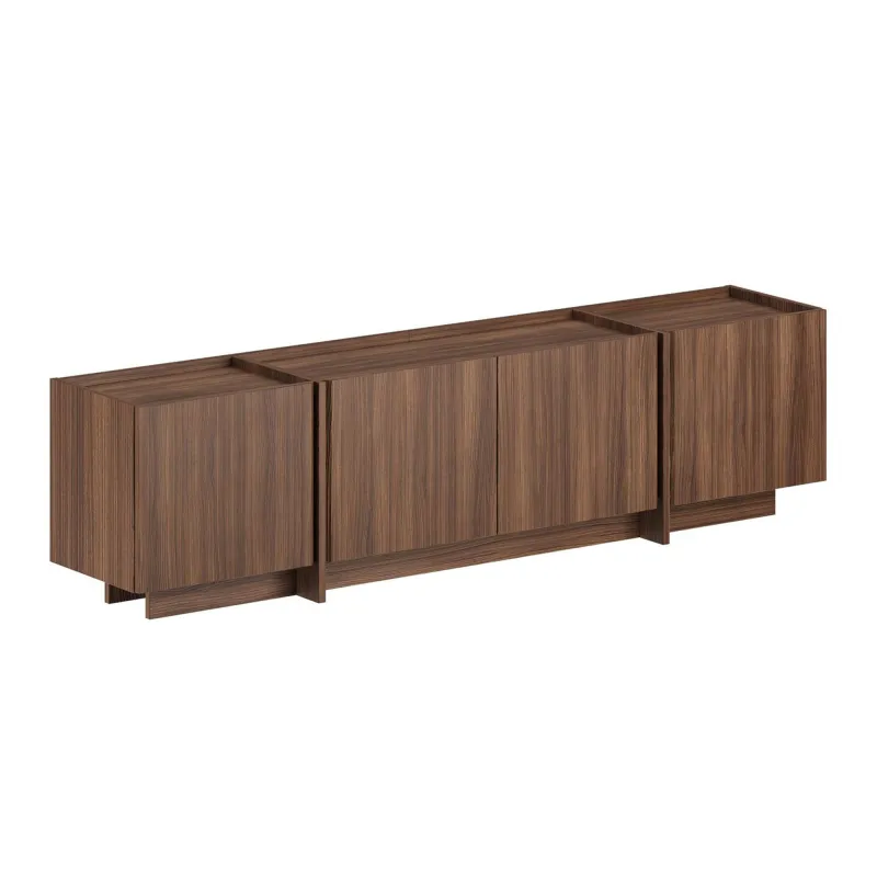 FUNZI LIVING Lowen TV-bord, m 4 låger - brun Milano valnød melamin (180x35)