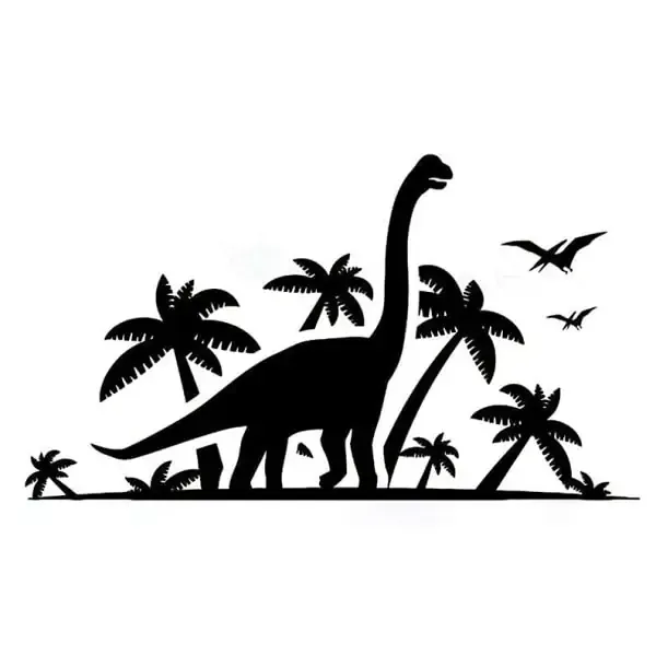 Dinosaurus wallsticker. Langhals - Brachiosaurus. 42x74cm.