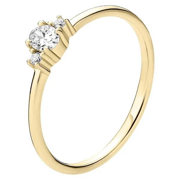 Ring i 8 kt. Guld med brillantslebne Lab-grown Diamanter