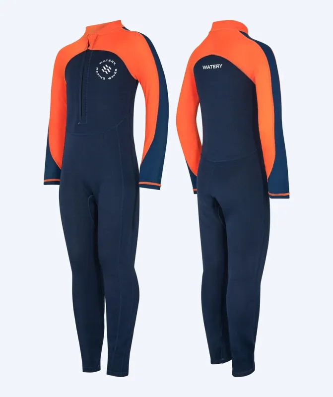 Watery UV våddragt til børn - Calypso Full-Body - Orange/blå - Våddragt til paddleboard/SUP