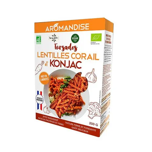 Shirataki & Rød linse fusilli Øko. - 200 gram