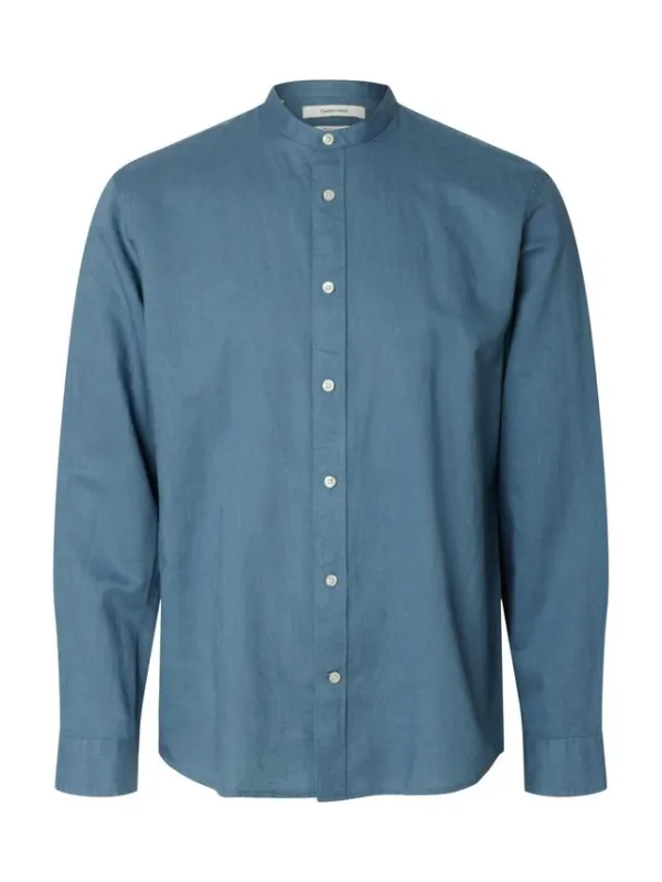 SLMREGCLAY LINENBLEND LS SHIRT BAND