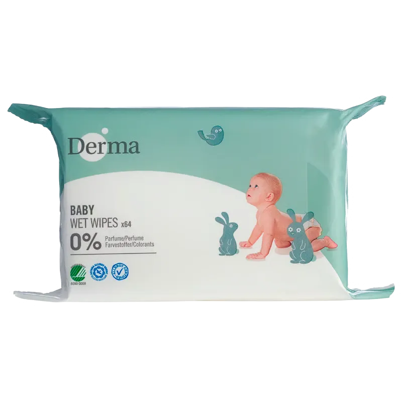 Derma Baby Vådservietter (64 stk)
