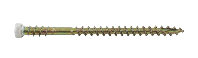 Gulvlisteskrue Guldkromatiseret FLS+ TX10 3,9 x 57 mm - 250 Stk - Hvid malet hoved
