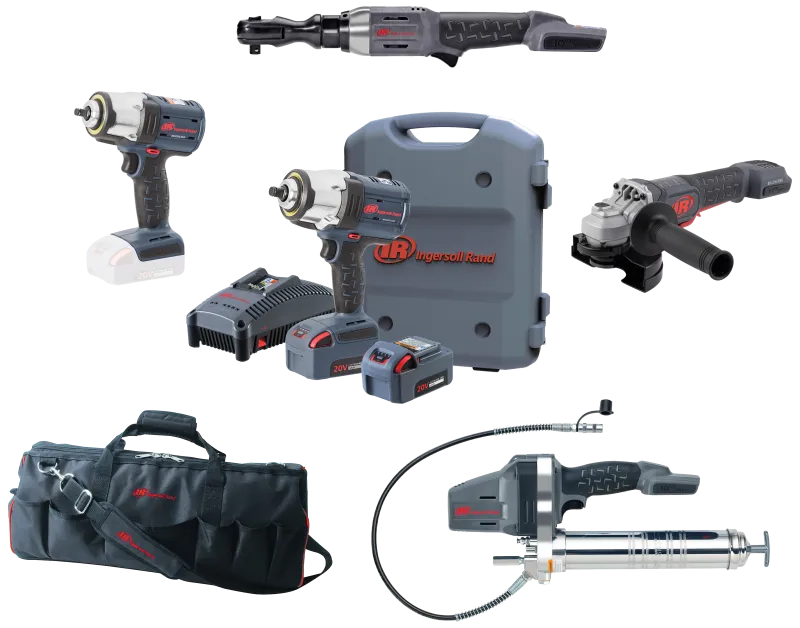 I-R 20V kombosæt, 5 maskiner + 2 batterier