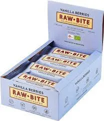 Rawbite Vanilla Berries Ø &bull; 50g. Køb 12 stk. Spar 10%