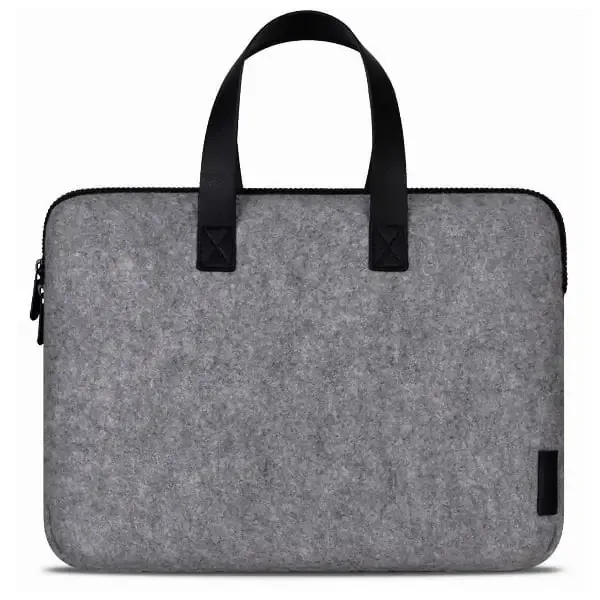 Lækker Cartinoe håndtaske i uldfilt til MacBook 15”. Grå.