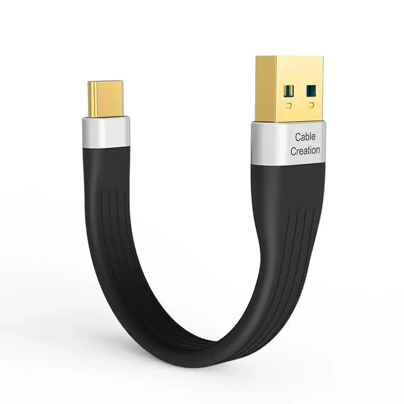 Fleksibelt USB-C 3.1 til USB-A 3.0 kabel i FPC-design. 12 cm.