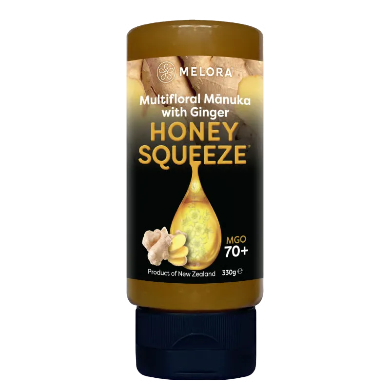 Melora Multifloral Manuka Honey 70+ MGO Ginger Squeeze (330 g)
