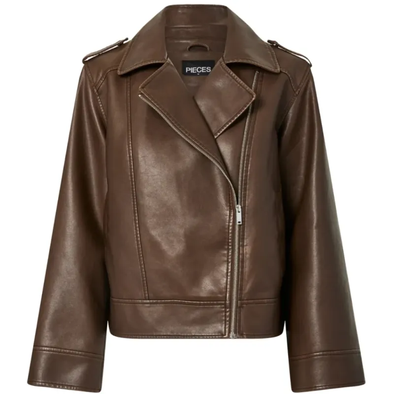 Pieces dame jakke pcjosie - Hot Fudge Washed