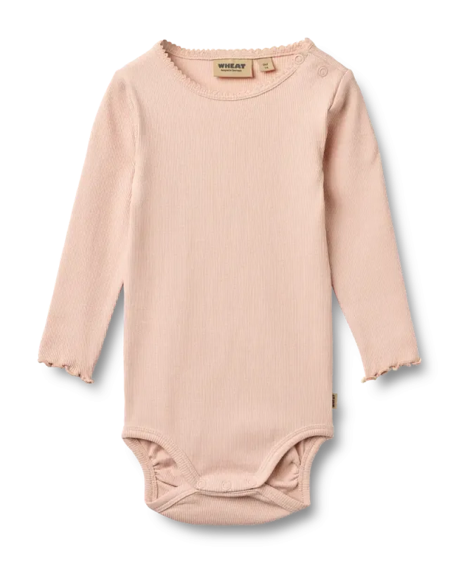 Wheat Regitze Langærmet Rib Body - Powder - 56