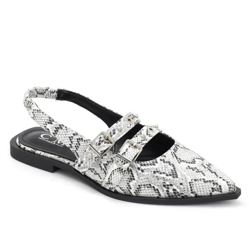 Amelia dame slingback ballerinaer 8316 - Snake