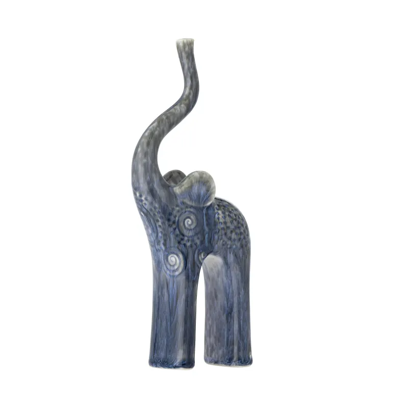 CREATIVE COLLECTION Longuro deko figur - blå stentøj (H:23)