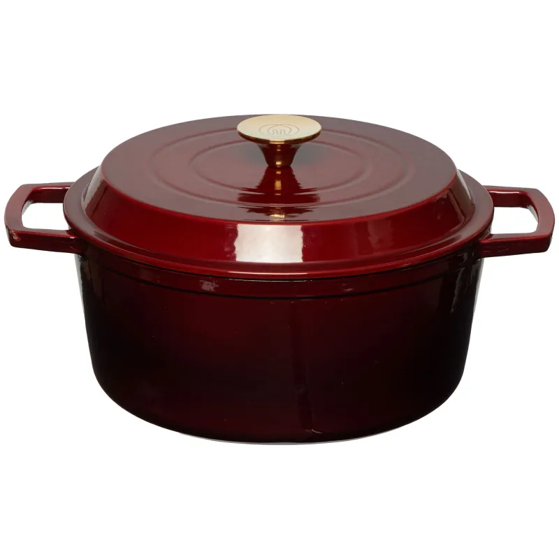 Mareld Støbejernsgryde 5,0 L, mørkerød