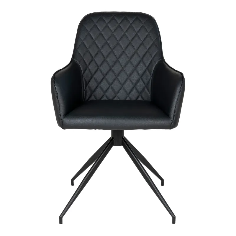 House Nordic - Harbo Spisebordsstol m. 360 g. Drejefod - Sort PU
