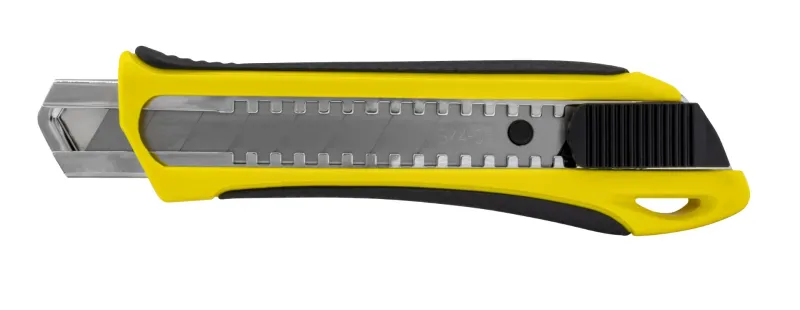 Kniv med Non-Slip gummigreb, 18 mm knivblad og automatisk lås