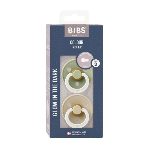 Bibs Colour Night- 2-pak, Str. 2 (6+ Mdr.), Rund - Latex