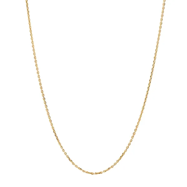Facet ankerhalskæde i 8 kt. Guld - 1,2 mm og 38 cm