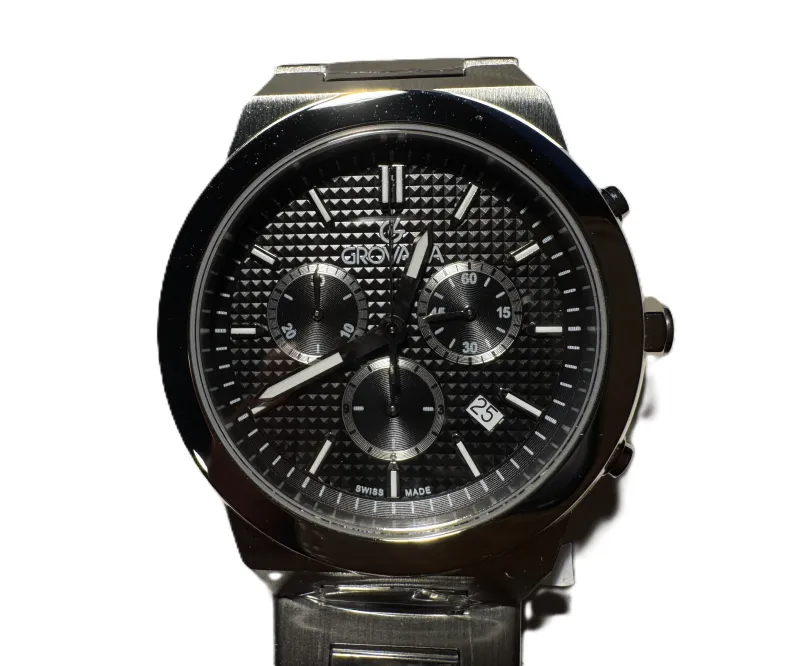 Grovana Sea Cliff Chronograph Black Steel Herreur