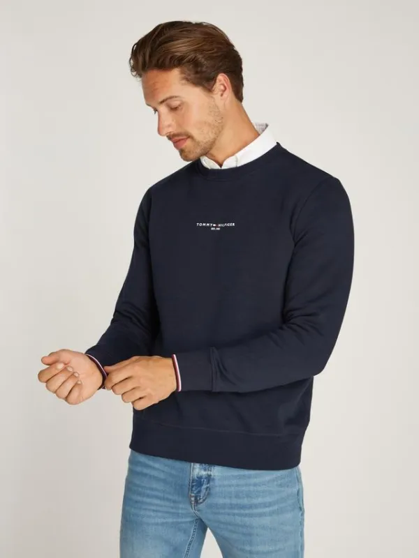 TOMMY LOGO TIPPED CREWNECK