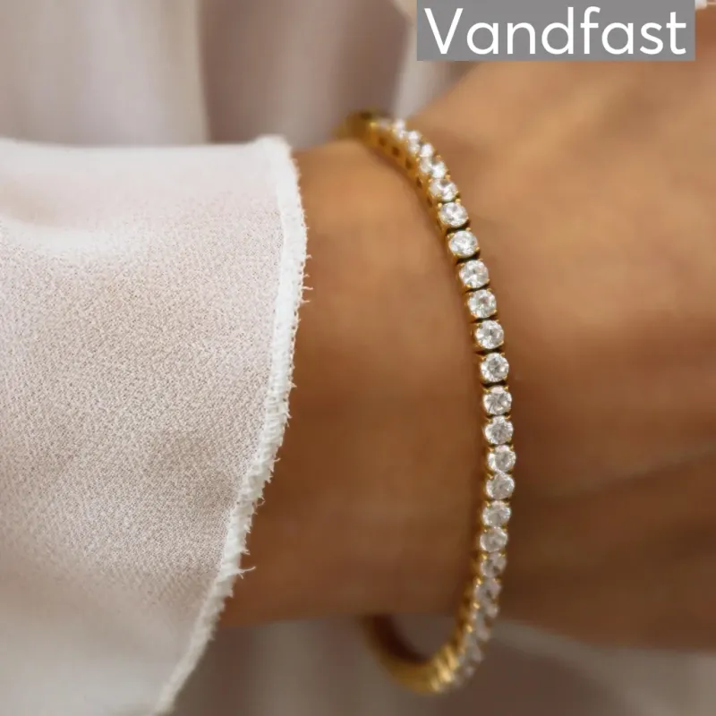 ANNEBRAUNER Tennis Petite Armbånd 18K Guldbelagt