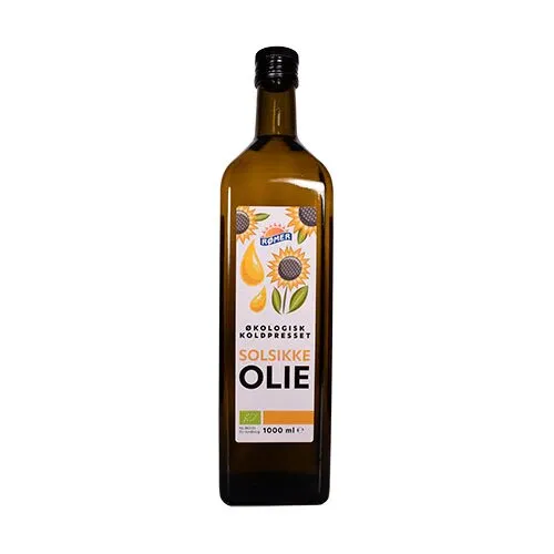 Solsikkeolie koldpresset Øko. - 1 liter