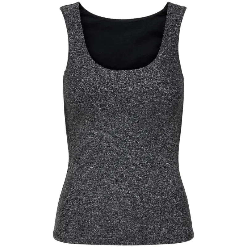 ONLY DAME TOP ONLEA - Black Silver Glitter
