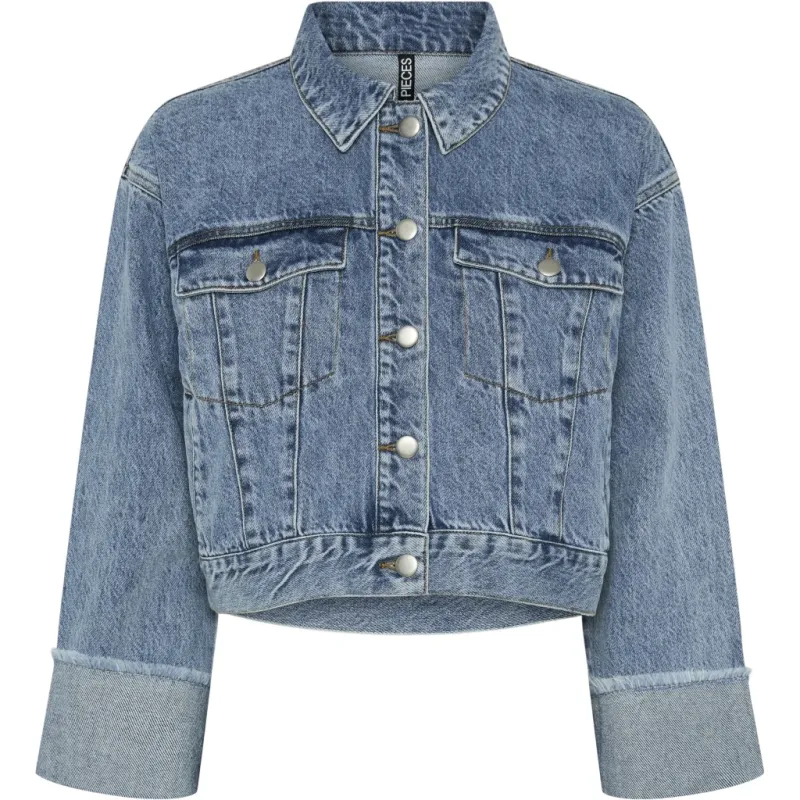 PIECES dame jakke PCSALLY - Medium blue denim