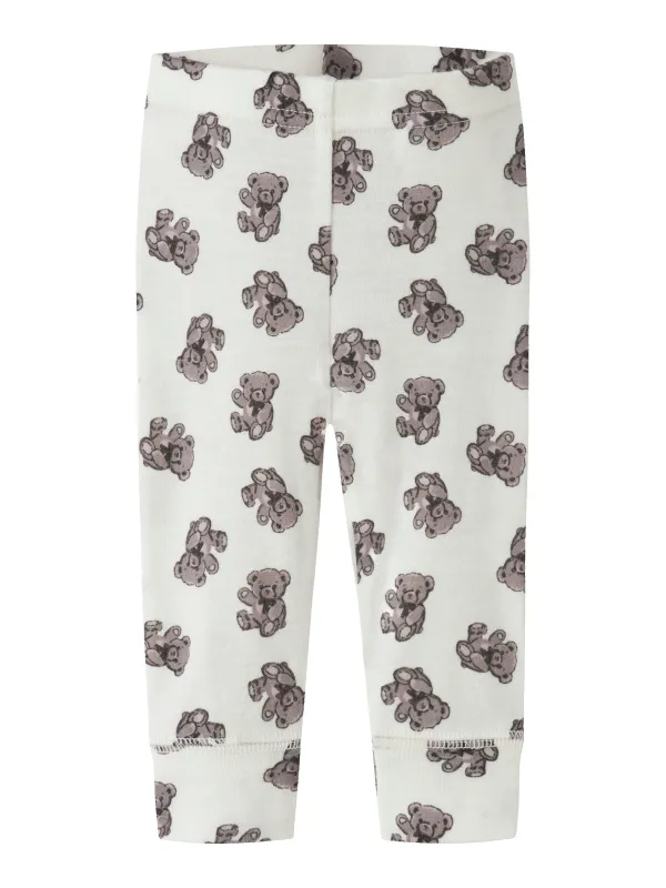 Name It - Willu Wool Legging - Snow White / Teddy Bear - 50 cm