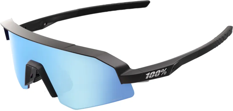 100% SLENDALE Cykelbriller – YOUTH Matte Black – HiPER Blue Mirror Lens