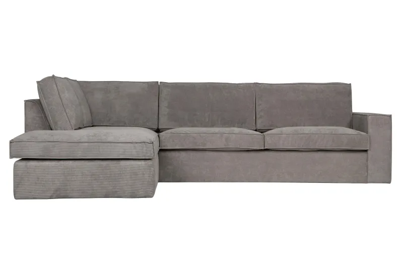 WOOOD Thomas hjørnesofa, venstre - forvitret grøn polyester/polyamid fløjl