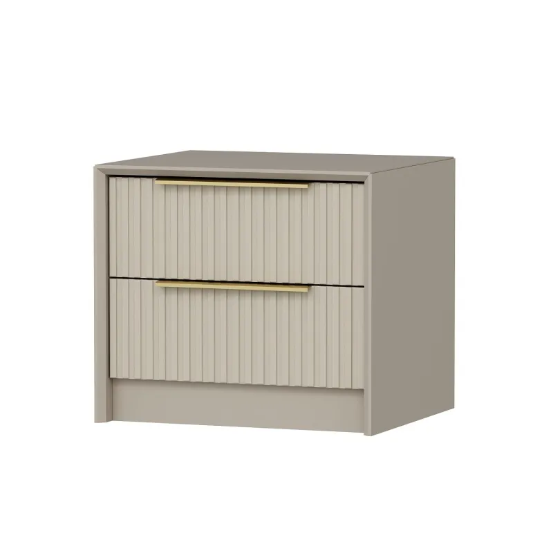 FUNZI LIVING Kale Luxe natbord, m. 2 skuffer - sten melamin (53x45)