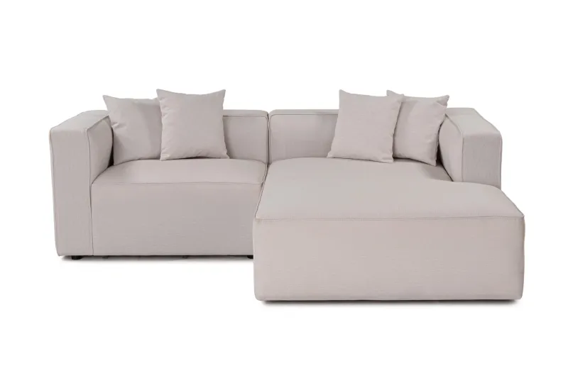 NORDVÄRK Mora XL hjørnesofa (CHLLvenstre -1R), venstre - ecru stof og plastik