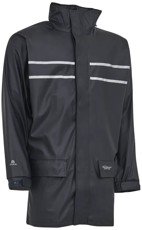 Regnjakke m/refleksstriber PU 026301 navy Str. 5XL