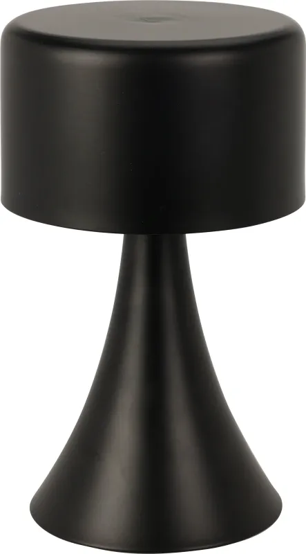 Bordlampe LED sort Ø12xH21cm, batteri