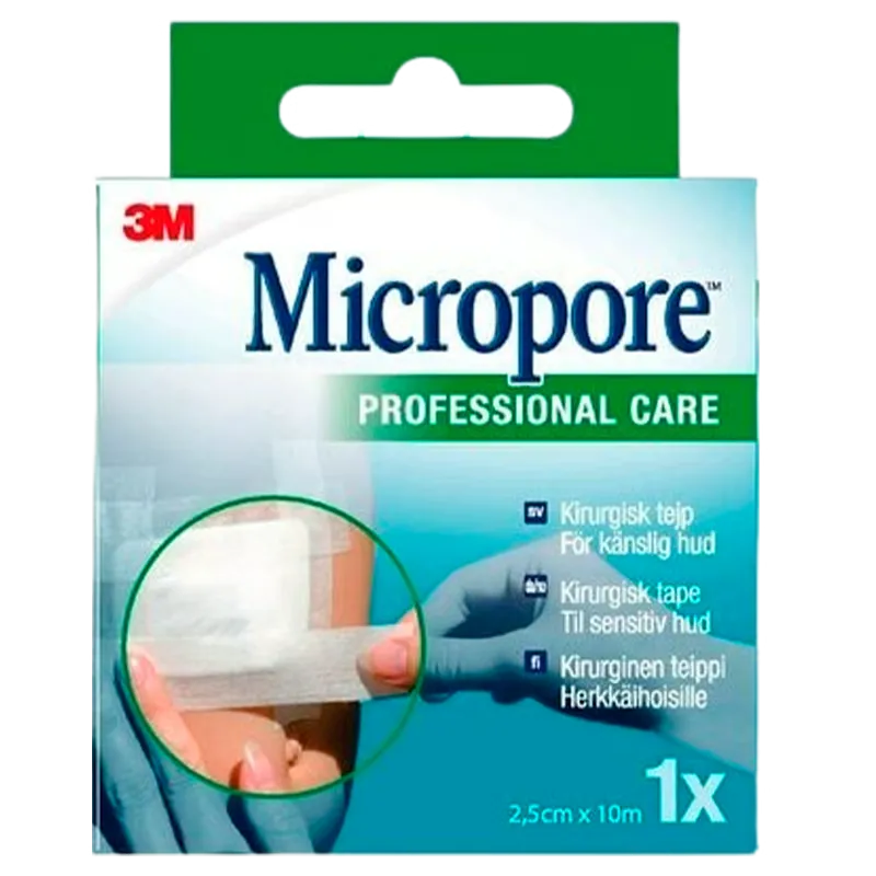 3M Micropore Kirurgisk Tape 2,5 cm x 10 m (1 stk)