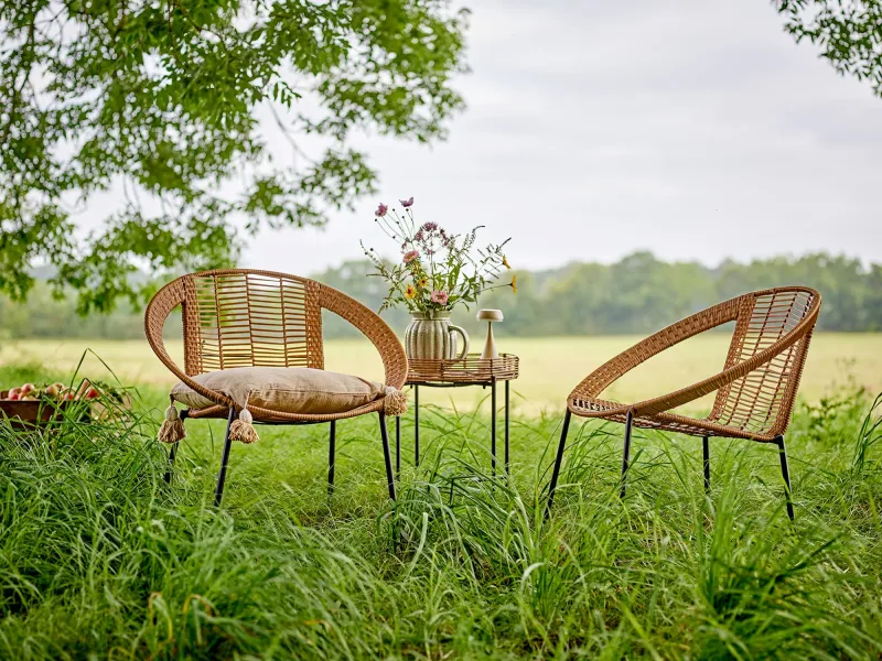 Bloomingville - Dudine Lounge Sæt, Polyrattan, Natur, 3 dele