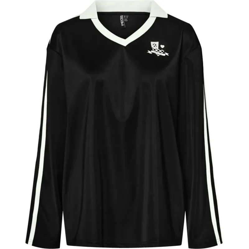 PIECES dame polo PCGRACE - Black Bright White