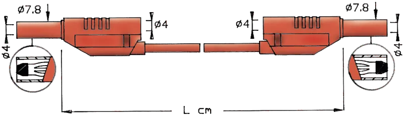 Prøveledning 2711 rød 100 cm