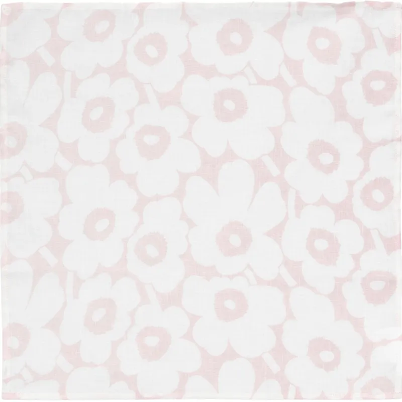 Marimekko Mini Unikko serviet, hvid/rosa