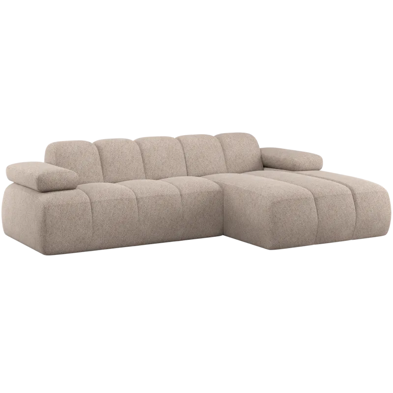 WOOOD Mojo sofa, m. chaiselong, højre - mørk sand uld