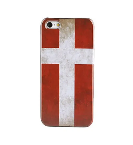 Dansk flag. Retro cover til iPhone 4 & 4S.