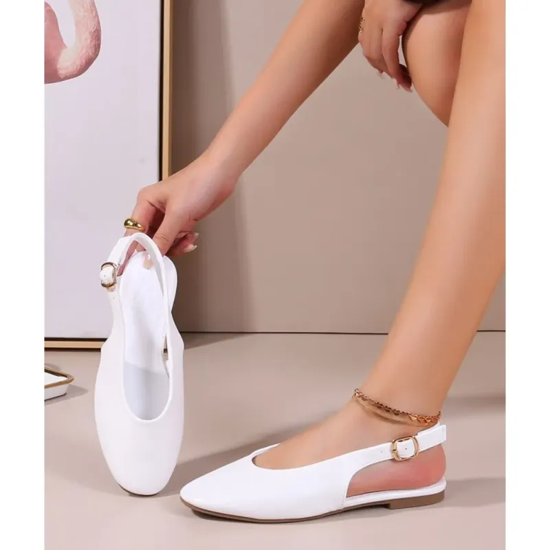 Gitte dame slingback ballerinasko OP16-46PU - White