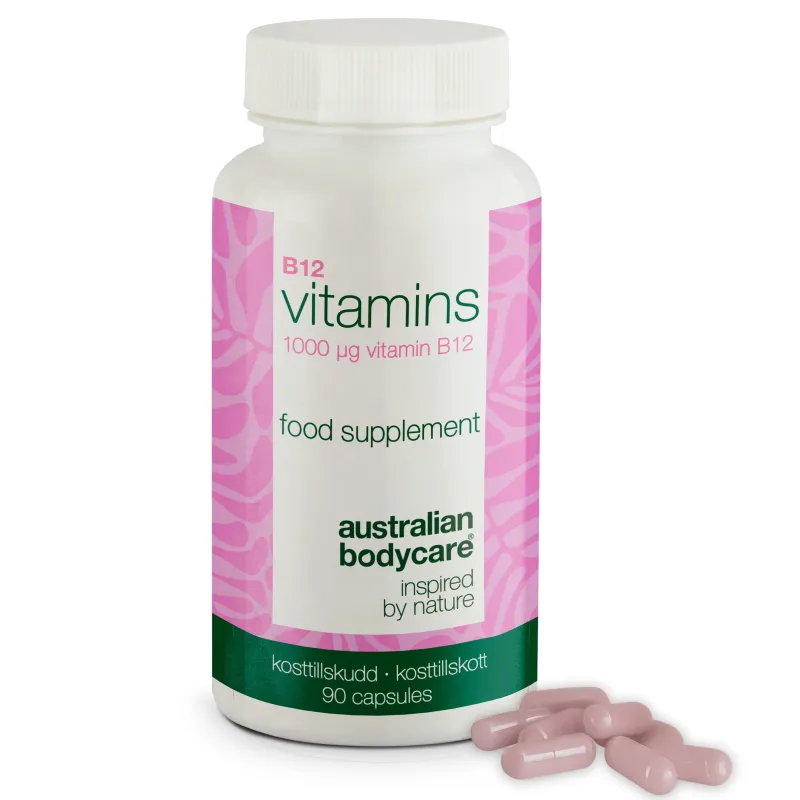 B12 Vitamin Kosttilskud  -  90 veganske kapsler Ã  1000 Âµg â Vitamin B12 i høj dosis  -  1000 Âµg pr. kapsel. 90 stk. kosttilskud velegnet til veganere. 90 Dages forbrug.