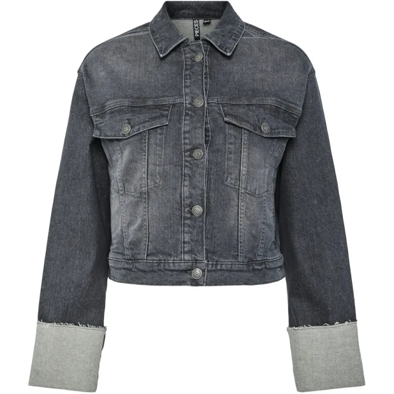 PIECES dame jakke PCPIL - Grey Denim