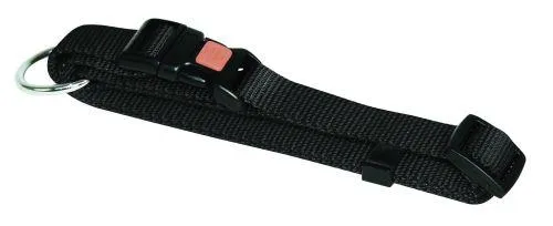 Halsbånd nylon sort 10 mm 20-35 cm