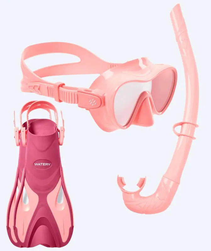 Watery snorkelsæt til børn - Fisher/Cliff - Pink/pink - Snorkelsæt til børn (4-16 år)