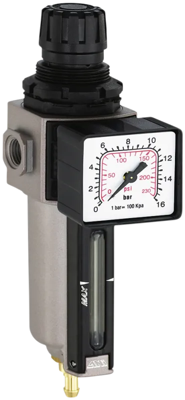 Flair filter m/red. ventil+manometer 1/4" E14/2P